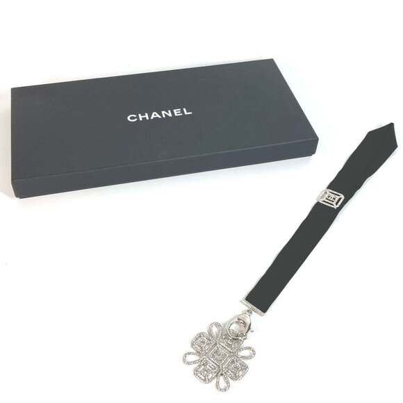 CHANEL Black Logo Necklace